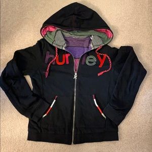 Hurley Reversible Zip Up Hoodie Size M EUC